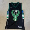 Large black Giannis Antetokounmpo Jersey.