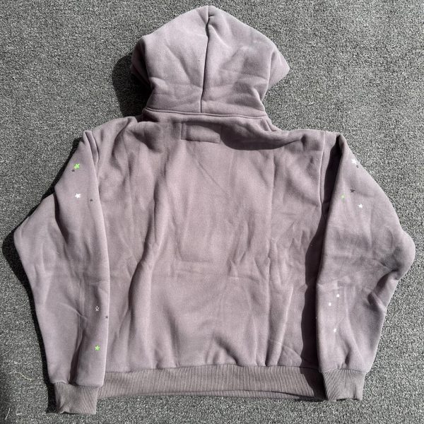 Spider Worldwide Men's Grey and Green Hoodie