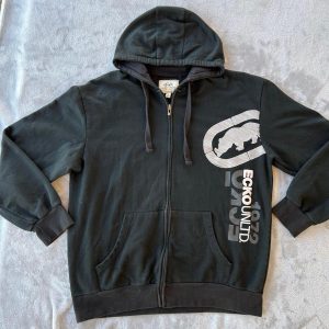 P0 (24) Ecko Unltd. Men's Black and Green Hoodie