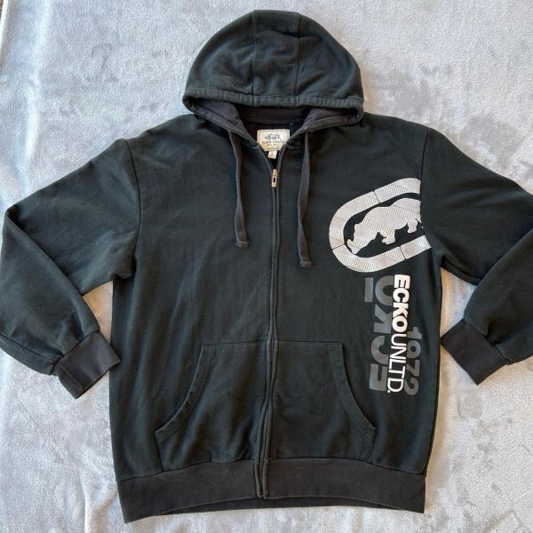 Ecko Unltd. Men's Black and Green Hoodie