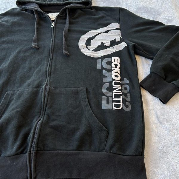 Ecko Unltd. Men's Black and Green Hoodie