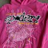 Spider Worldwide Men's Pink and Black Hoodie