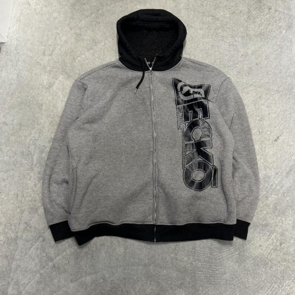 Ecko Unltd. Men's Grey and Black Hoodie