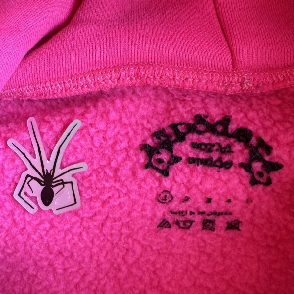 Spider Worldwide Men's Pink and Black Hoodie