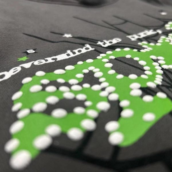 Spider Worldwide Men's Grey and Green Hoodie